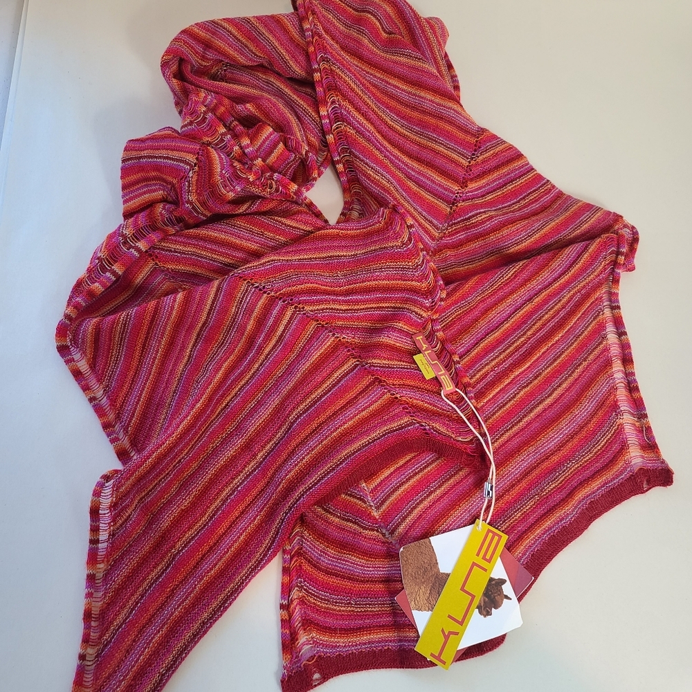 KUNA 100% Baby Alpaca Nia Chalina Punto Multicolor Scarf NWT - Picture 7 of 7